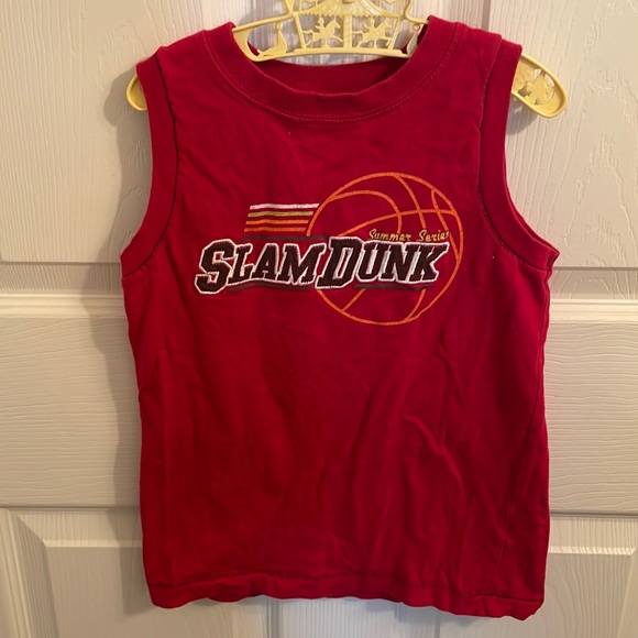 Carter’s tank top Boys basketball slam dunk Red sleeveless size 6 cotton - Picture 1 of 7